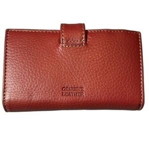 Genuine Leather Wallet Rust Burgundy with credit card slots Excellent cond.​​​